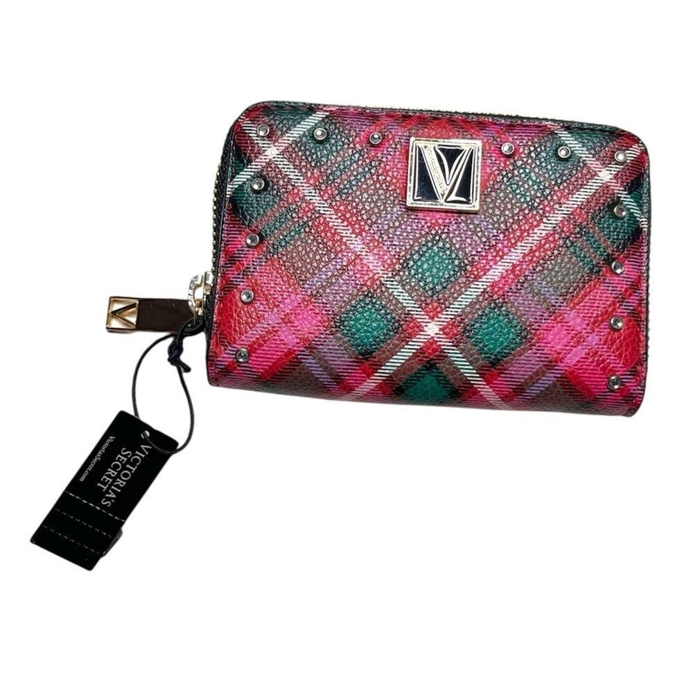 Victoria's Secret Bright Tartan Small Wallet With Zip